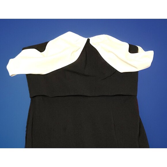 Carmen Marc Valvo Gown 16 NWT Black White Off Shoulder Formal Dress Evening Gala - Picture 6 of 8